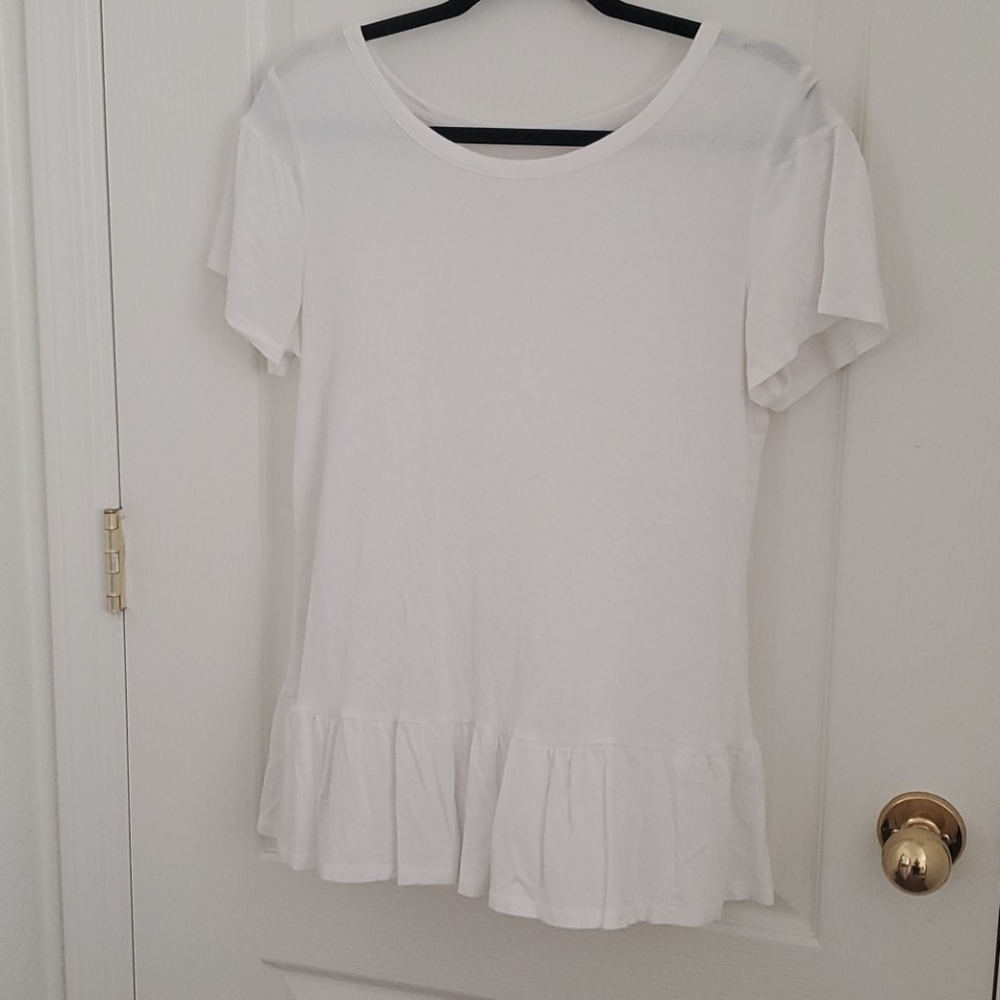 White short sleeve peplum